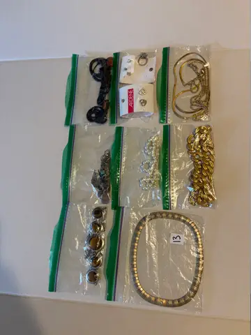 13: Jewelry Lot 1 (8 bags) - online auction on EastBid