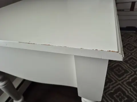 129: White Writing Desk, 2 Drawers, 48"W x 24.75"D x 30"H - thumbnail 3