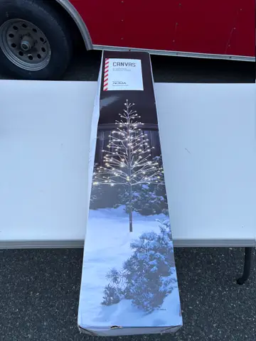 39: Lit Twig Tree - CANVAS 6 ft Winter Forest, 160 Warm White LEDs - thumbnail 1