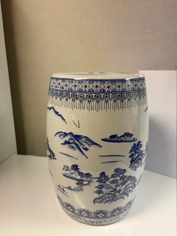 94: Blue and White Ceramic Garden Stool - thumbnail 1