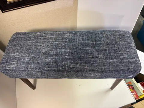 64: Blue Footstool Bench, 31" x 18" x 12" - thumbnail 2