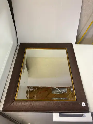76: Decorative Wall Mirror, Bevelled, Brown and Gold Frame - thumbnail 2