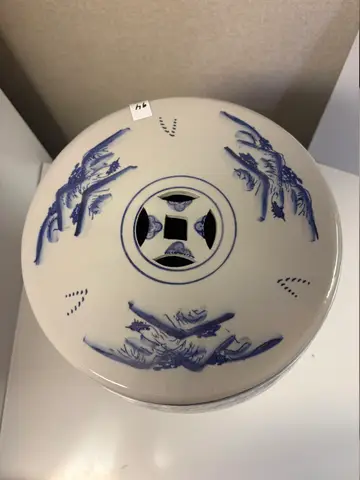 94: Blue and White Ceramic Garden Stool - thumbnail 2