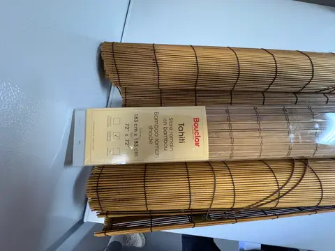 112: Bamboo Shades (3): Bouclair Tahiti 72" x 72" + 2 Roll-Ups - thumbnail 2