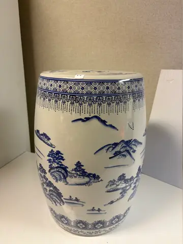 94: Blue and White Ceramic Garden Stool - thumbnail 3