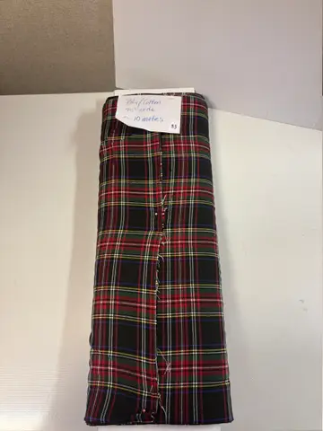 83: Poly-Cotton Tartan Fabric - ~10 m x 45" - online auction on EastBid