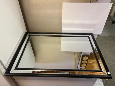 101: Large Decorative Mirror, Black Double Frame, Bevelled Border - thumbnail 1