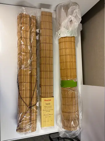 113: Bouclair Tahiti Bamboo Roman Shades, Set of 3, 31" x 72" - thumbnail 1
