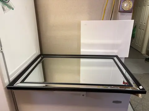 101: Large Decorative Mirror, Black Double Frame, Bevelled Border - thumbnail 2
