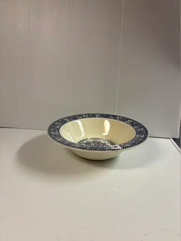 125: Blue and White Snow Scene Decorative Bowl - thumbnail 2