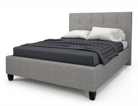 27: Double Upholstered Bed Frame with Headboard - Grey, Disassembled - thumbnail 3