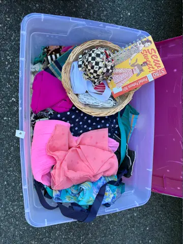 9: Box of Fabric and Sewing Supplies - Lot 2 - online auction on EastBid