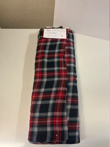 84: Poly-Cotton Plaid Fabric - ~10 m x 45" - online auction on EastBid