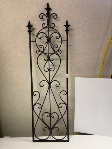 108: Black Metal Scroll Wall Decor, Fleur-de-Lis, 38" x 10.5" - online auction on EastBid
