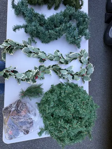 23: Christmas Greenery Lot - Pine and Holly Garlands, Pine Cones - thumbnail 2