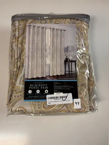49: Valencia Blackout Curtain Panels - 1 Pair (2 panels), 50" x 84" - online auction on EastBid