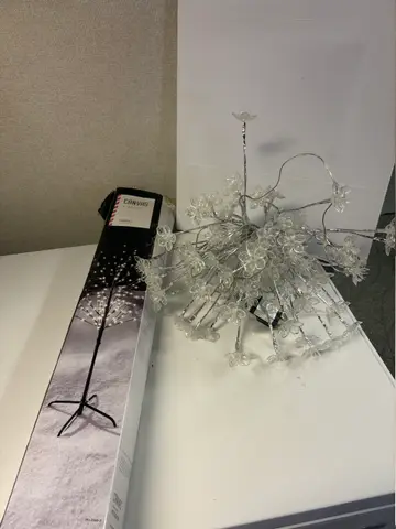 62: Winter Lights - CANVAS 5 ft LED Twig Tree, Flower Chandelier - online auction on EastBid
