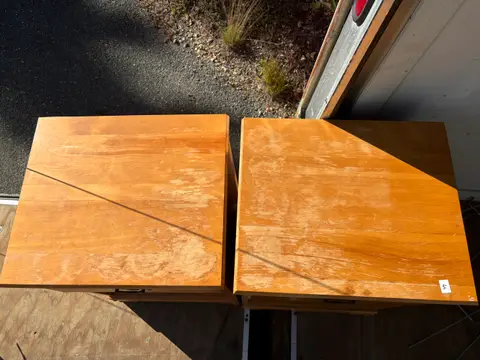 5: Pair of Solid Wood Nightstands with Drawer and Open Shelf - thumbnail 2